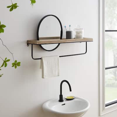 Kaylor Modern Farmhouse Shelf with Mirror