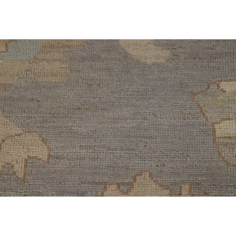 Hand Knotted Oriental 100% Wool Carpet Transitional All-Over Greys & Charcoal Oushak Area Rug - 12' 2'' X 9' 5''