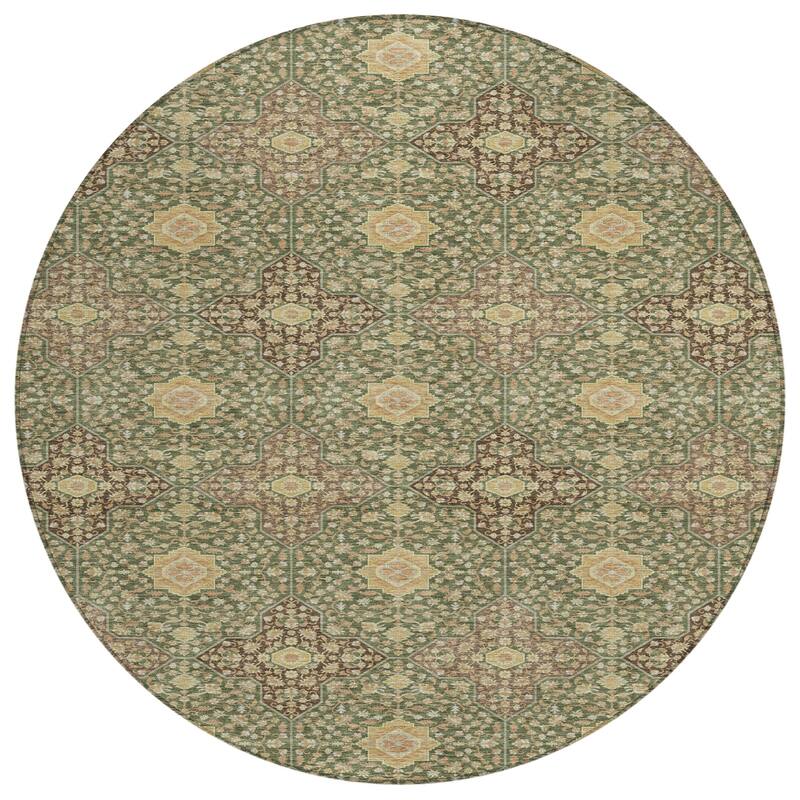 Machine Washable Indoor/ Outdoor Traditional Columbus Chantille Rug