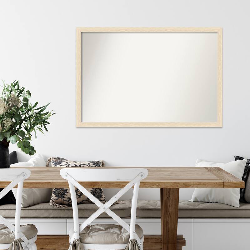 Woodgrain Stripe Non-Beveled Wood Framed Wall Mirror