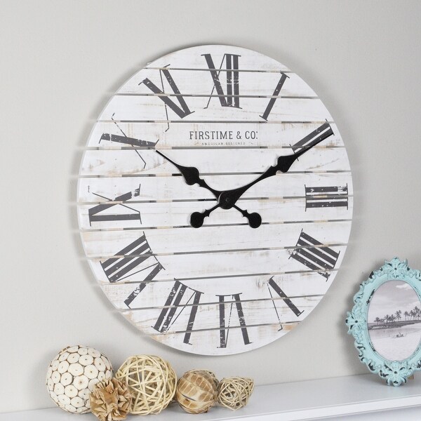 FirsTime & Co. Shiplap Farmhouse Wall Clock, Wood, 18 x 2 x 18 in, American Designed. Opens flyout.