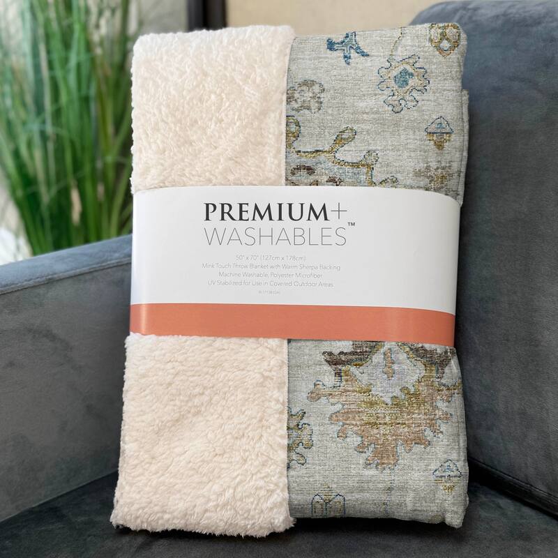 Premium Machine Washable ASB96 Global Sherpa Throw Blanket
