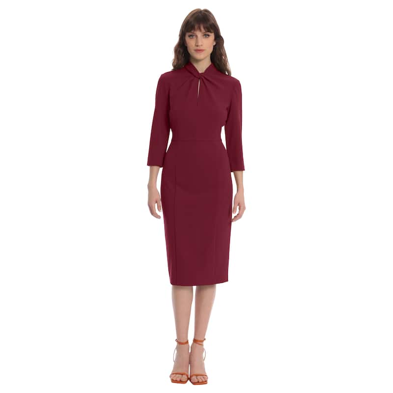 Donna Morgan Twisted Neck Sheath Dress - Artsburg - 14