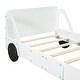 preview thumbnail 8 of 25, Twin Size Car-Shaped Platform Bed Frame w/ Wheels Creative Trundle Bed for Kids, Teens No Box Spring Needed, Easy Assembly
