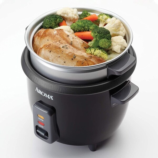 Aroma ARC 363 1NGB 6 Cup Pot Style Rice Cooker On Sale Bed