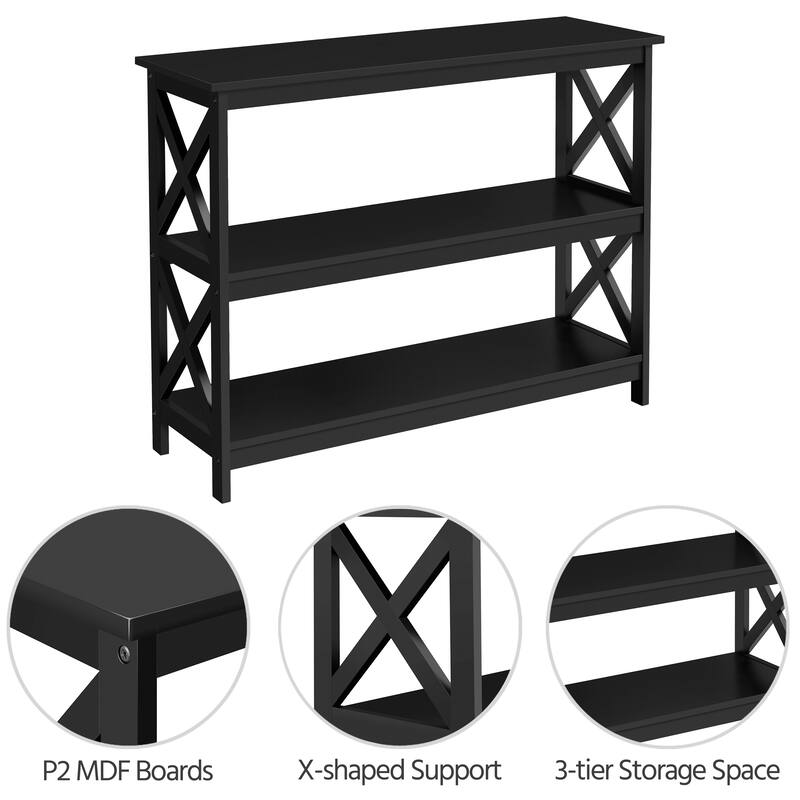 Yaheetech X-Design 3 Tiers Wooden Entryway Console Table