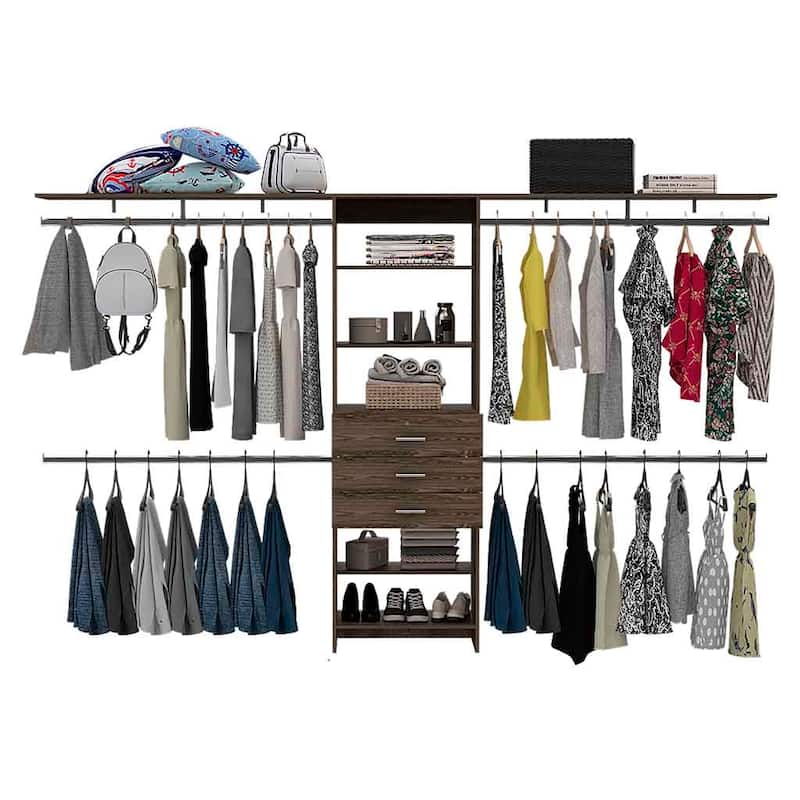 TUHOME Plego Closet Organization System, with Open & Closed Storage