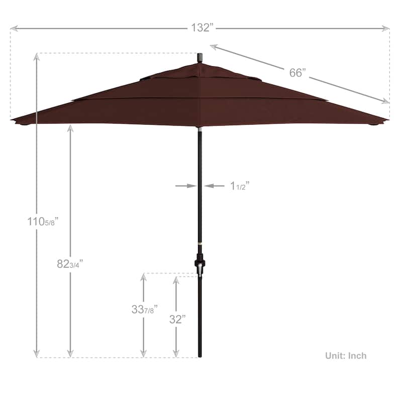 California Umbrella 11-Foot Market Umbrella in Bronze