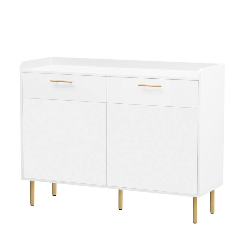 47.2 in. W Wooden Storage Cabinet with Drawers, Steel Pipe Table Legs