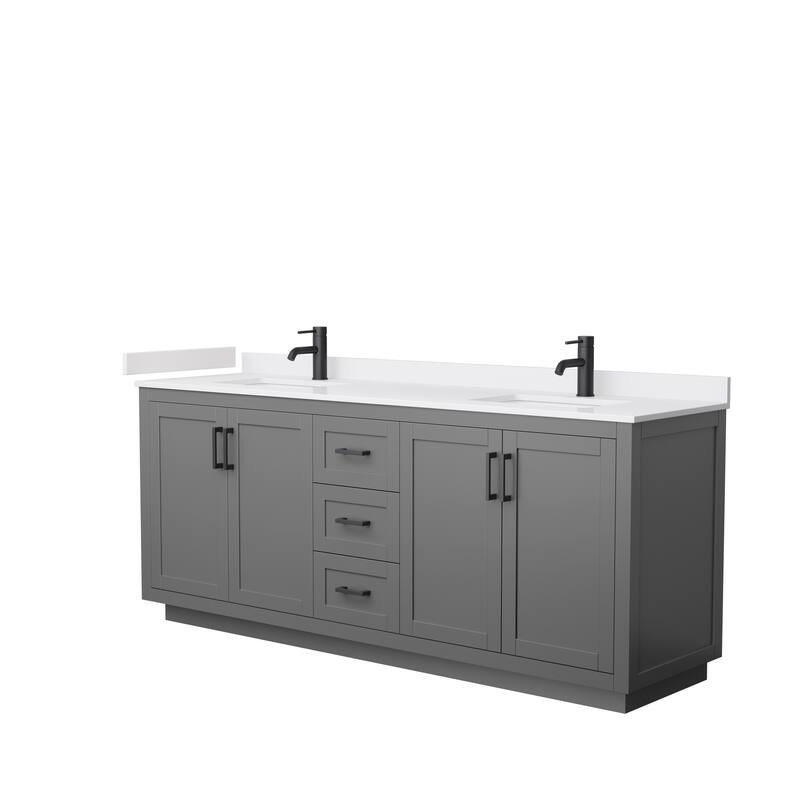 Miranda Double Vanity Set, Cultured Marble Top, No Mirror