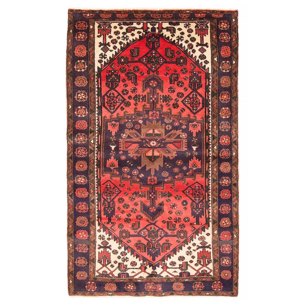 ECARPETGALLERY Hand-knotted Andelz Red Wool Rug - 4'1 x 6'11