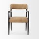 preview thumbnail 2 of 2, Toni Dark Brown Wood w/ Chestnut Leather Dining Chair