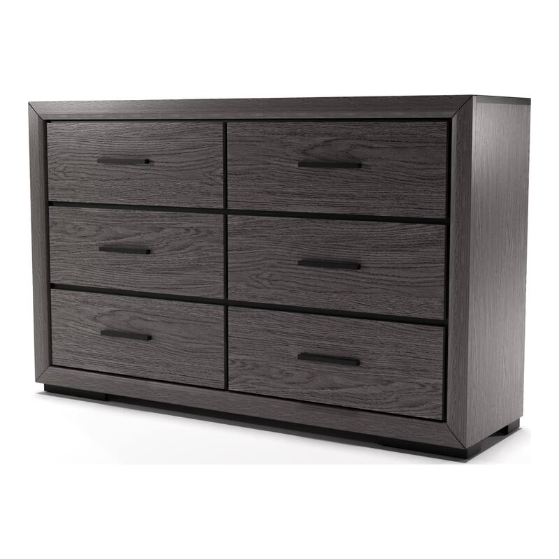 Rothwell Contemporary Grey 59-inch Wide 6-Drawer Horizontal Wood Dresser by Furniture of America