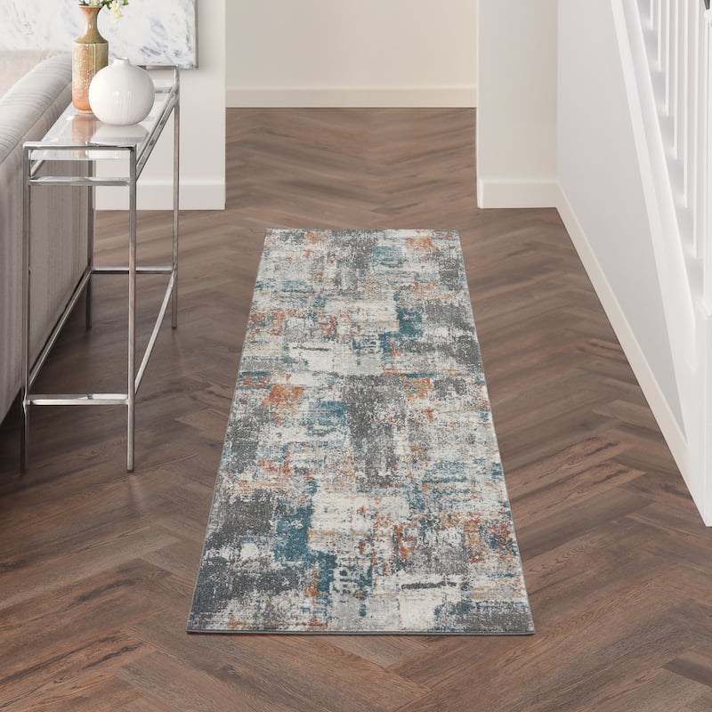 Nourison Ludlow Abstract Modern Area Rug - 2' 2" x 7' 6" - Grey/Multi - Runner