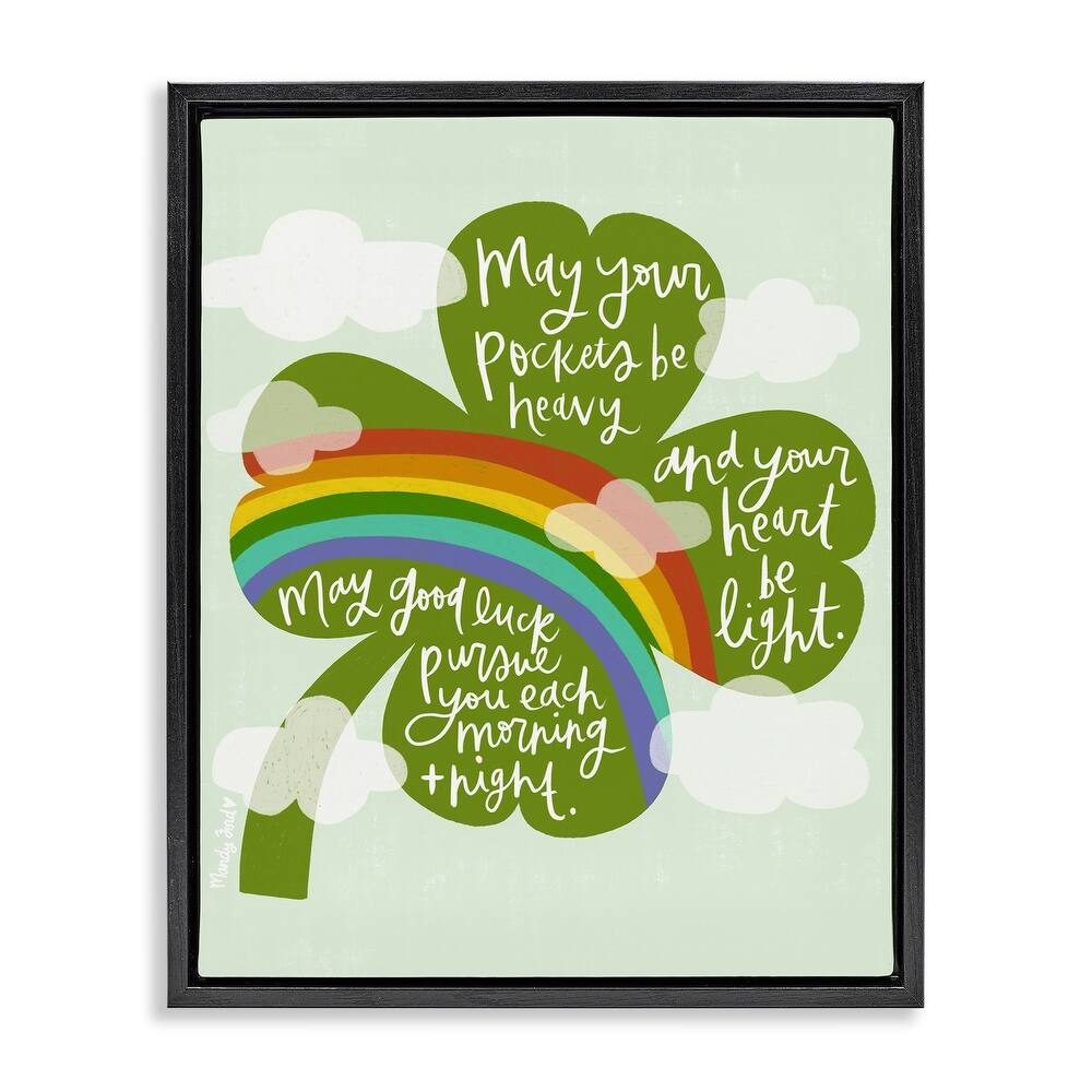 Stupell Uplifting Good Luck Rhyme Framed Floater Canvas Wall Art Design By Mandy Ford Art + Illustration