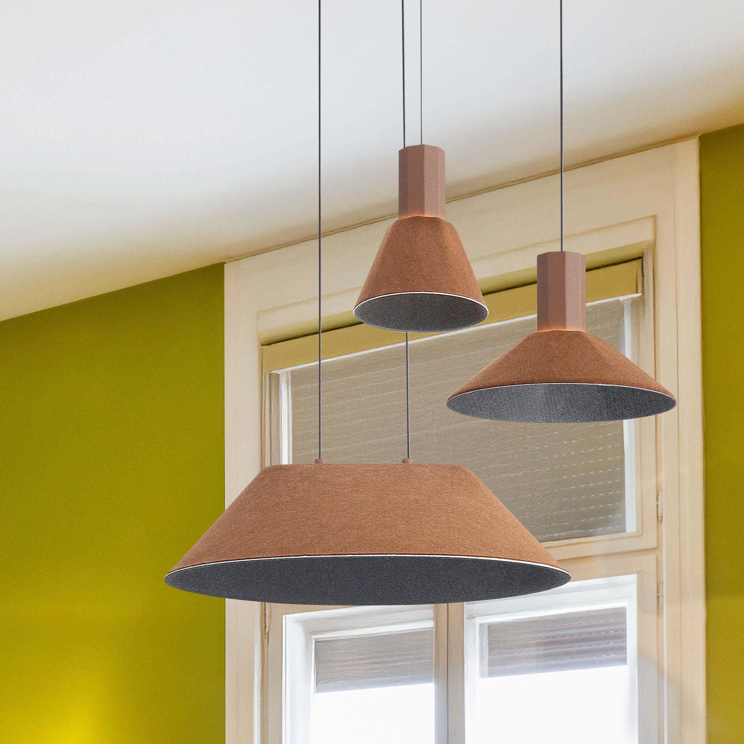 Golden Lighting Faroe Integrated LED Pendant - Coffee - Coffee/Black Shade - 21"