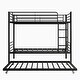 preview thumbnail 7 of 10, Twin Bunk Bed with Trundle Metal Bunkbeds with Ladder and Guardrail