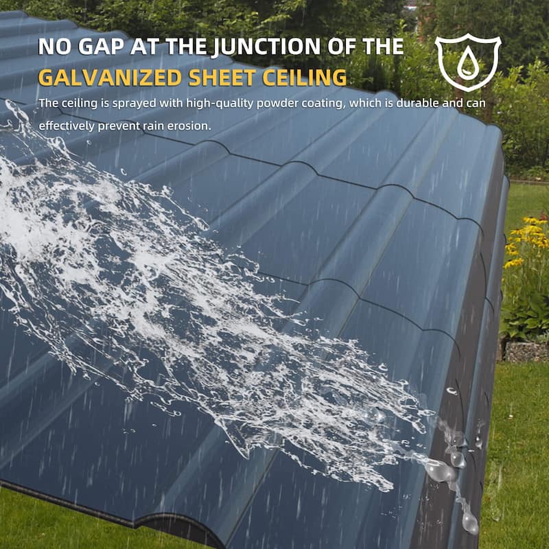 Erommy Outdoor Carport with Galvanized Steel Roof - Multi-Use Shelter, Sturdy Metal Carport for Cars, Boats, and Tractors