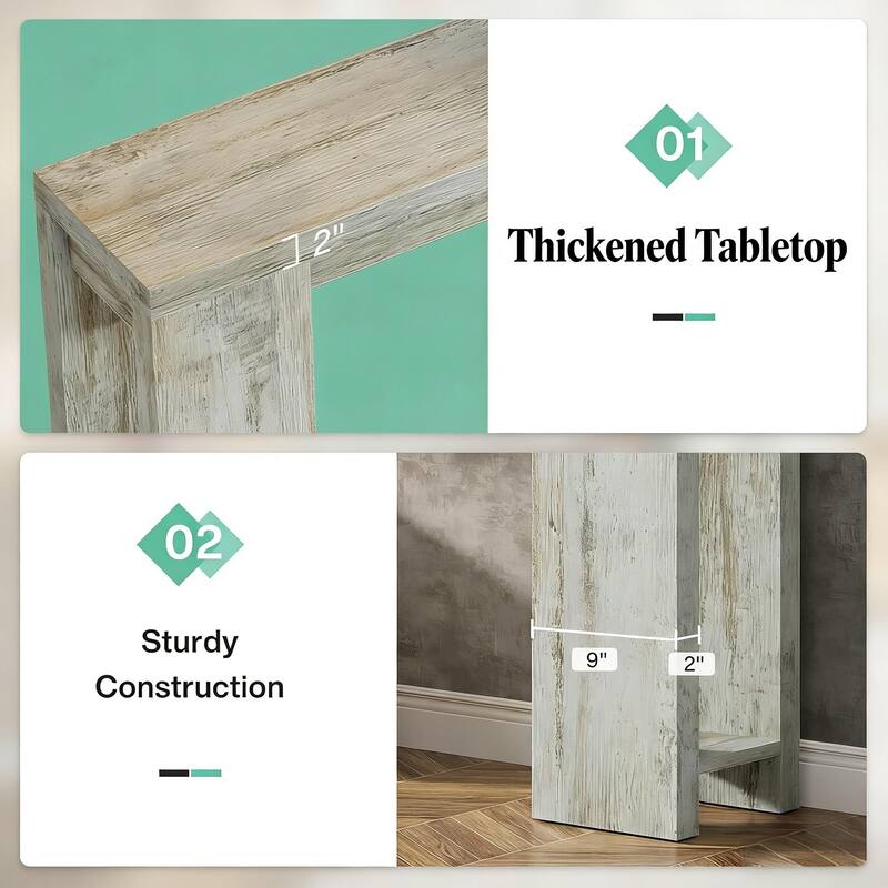 Wooden Console Table,Sofa Table - White