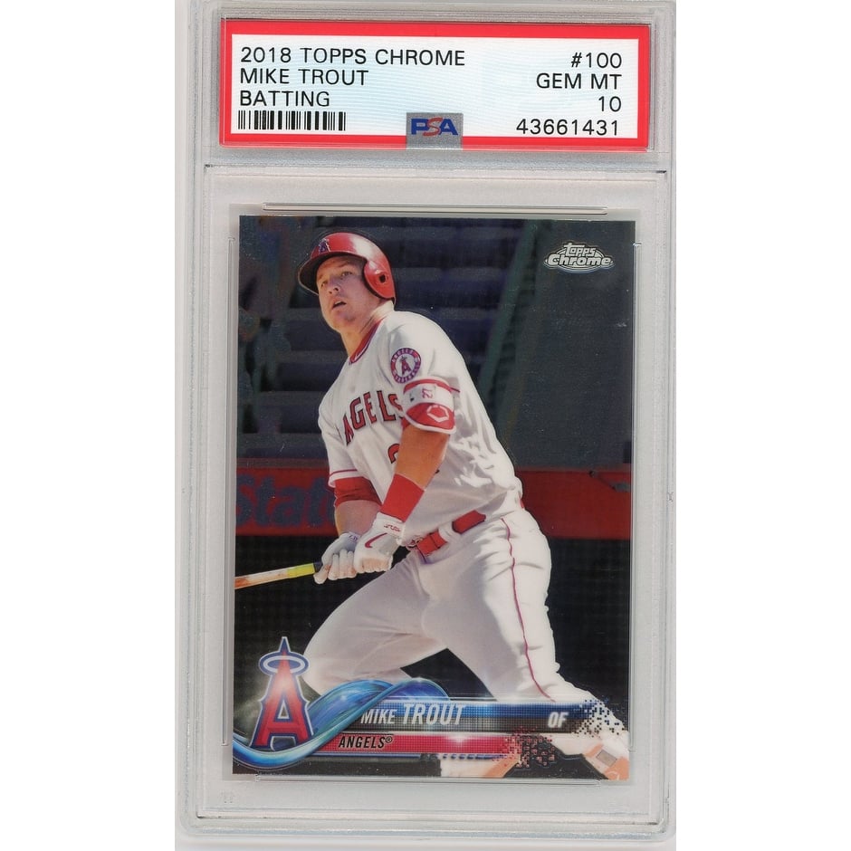 Mike Trout 2018 Topps Chrome Batting #100 Baseball Card Graded PSA 10 GEM MINT - 8'6" x 11'6"