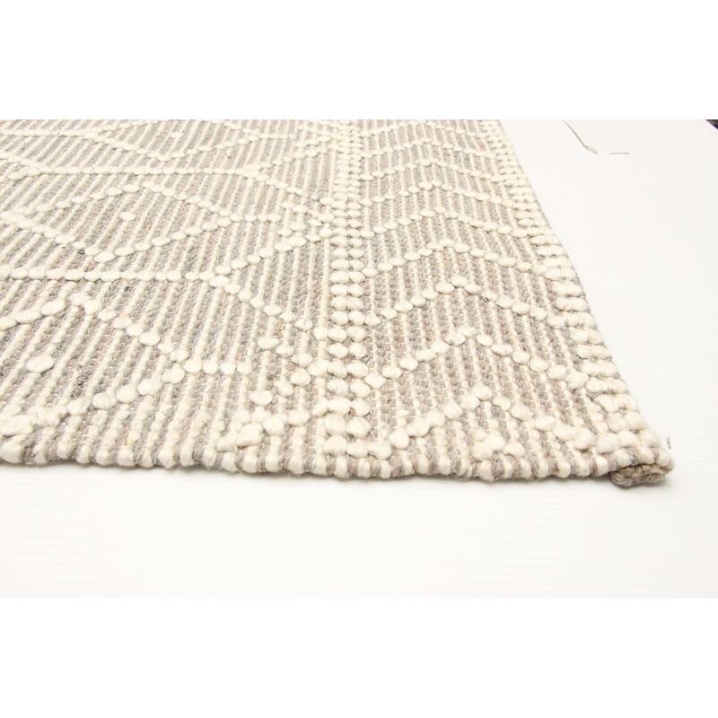 ECARPETGALLERY Braid weave Sienna Grey Wool Rug - 5'0 x 8'0