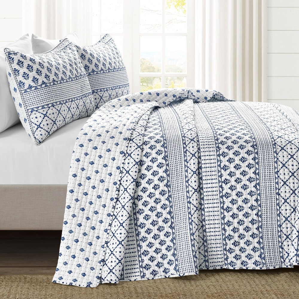 Lush Decor Monique Stripe 3 Piece Quilt Set