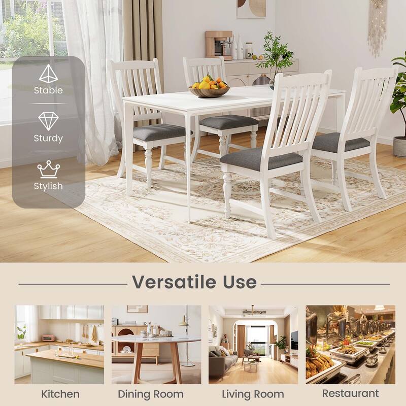 Costway Set of 2/4 Dining Chairs with Solid Wood Legs & Padded Seat - See Details