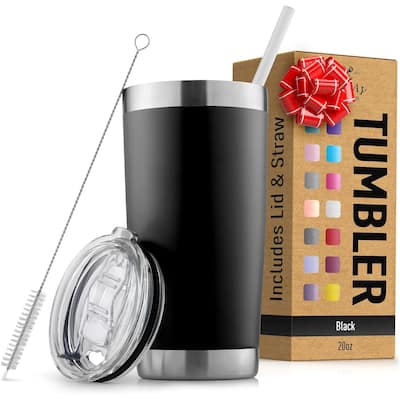 Zulay Kitchen 20oz Stainless Steel Tumbler With Lid and Straw