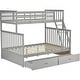 preview thumbnail 6 of 30, Twin Over Full Bunk Bed with Storage Drawers, Wooden Bunk Bed with Ladder and Safety Guard Rails