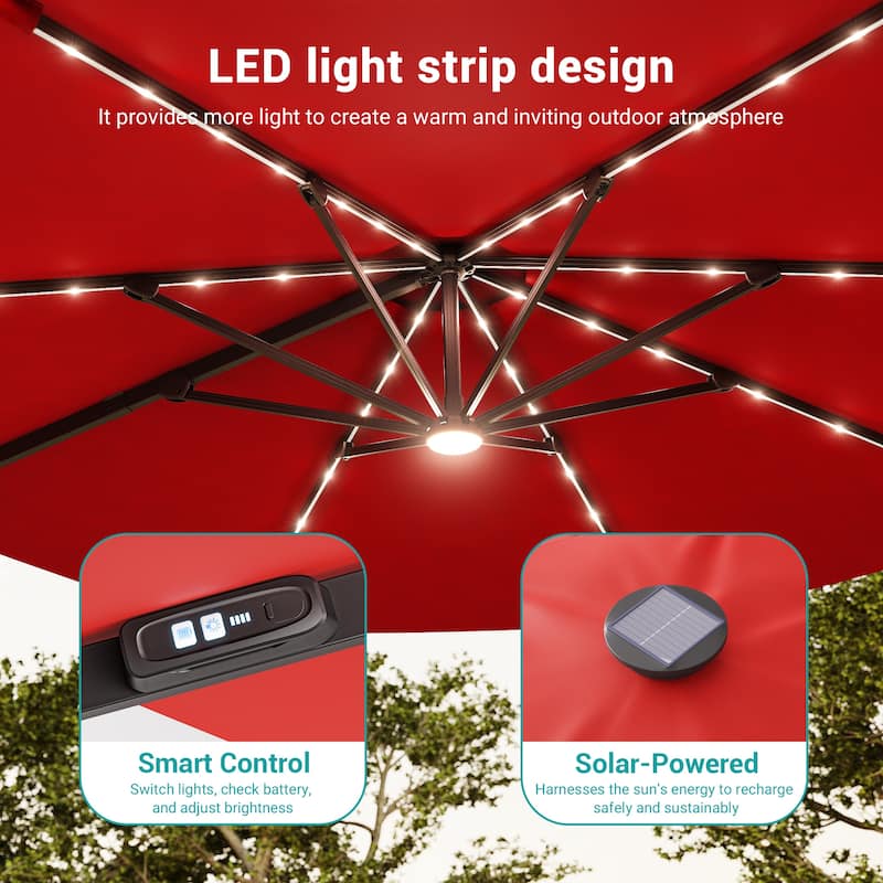 Sonkuki Outdoor 10FT LED Patio umbrella for Garden