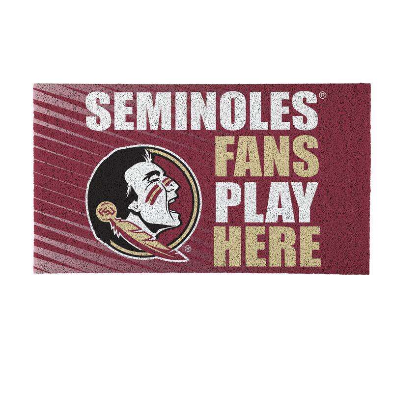 28 in. x 16 in. Florida State University "Fans Play Here" PVC Door Mat
