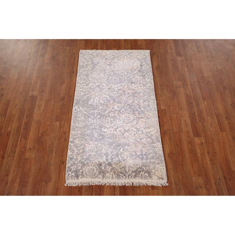 Abstract Oriental Accent Rug Hand-Knotted Wool Carpet - 2'8" x 4'9"