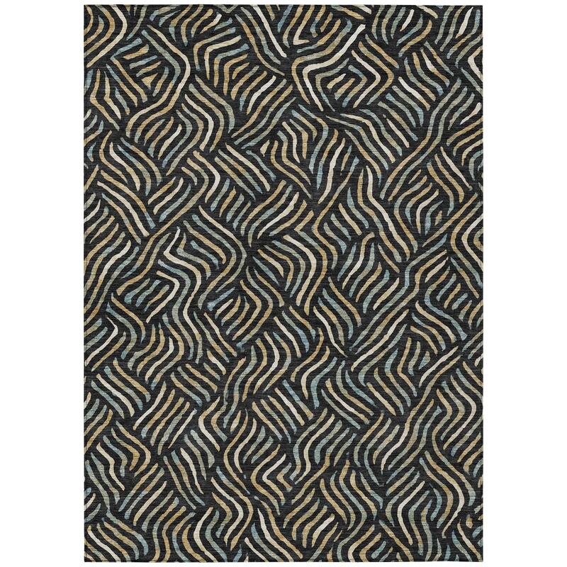 Machine Washable Indoor/ Outdoor Modern Jamie Chantille Rug
