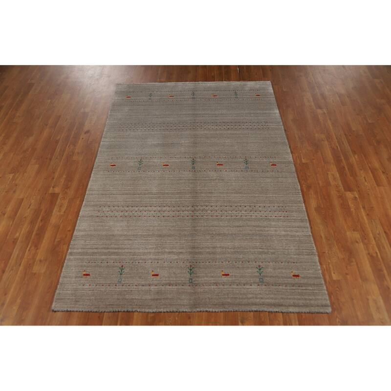 Tribal Gabbeh Indian Rug Handmade Contemporary Wool Carpet - 5'1" x 7'8"