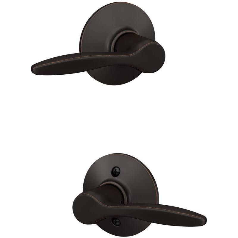 Schlage F10-DEL Delfayo Passage Door Lever Set with Plymouth Trim