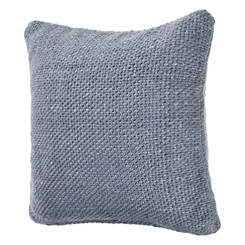 HomeRoots 20" X 20" Frost Blue 100% Cotton Zippered Pillow