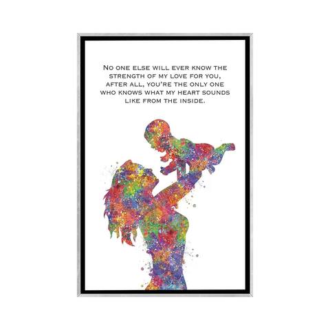 iCanvas "Mother Baby Quote" by Genefy Art Framed