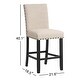preview thumbnail 5 of 17, Corvus Riley Linen Upholstered Nailhead Trim Counter Stools (Set of 2)
