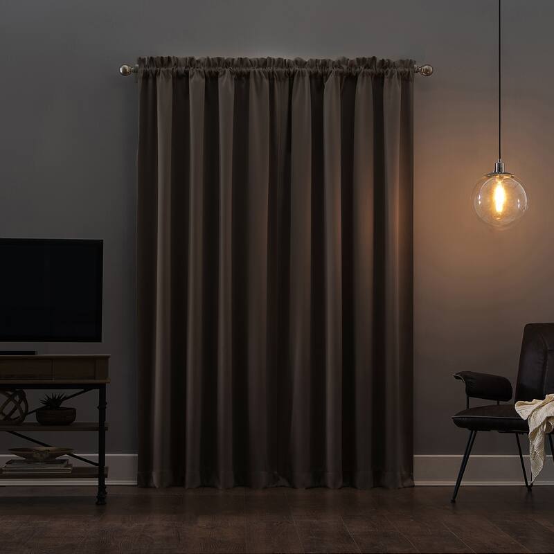 Sun Zero Oslo Home Theater 100% Blackout Rod Pocket Curtain Panel, Single Panel