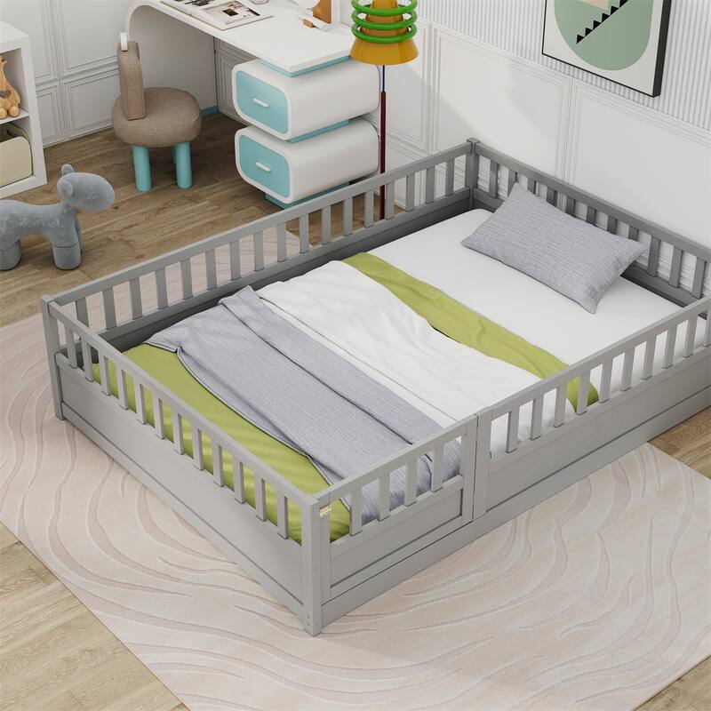 Full Size Floor Bed with Super High Security Barrier