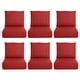 preview thumbnail 25 of 103, Pocassy 22"x24"x6" Thick Cushions Pillows Indoor & Outdoor Cushion 6 Set Seat & Back Cushion - Red Cushion