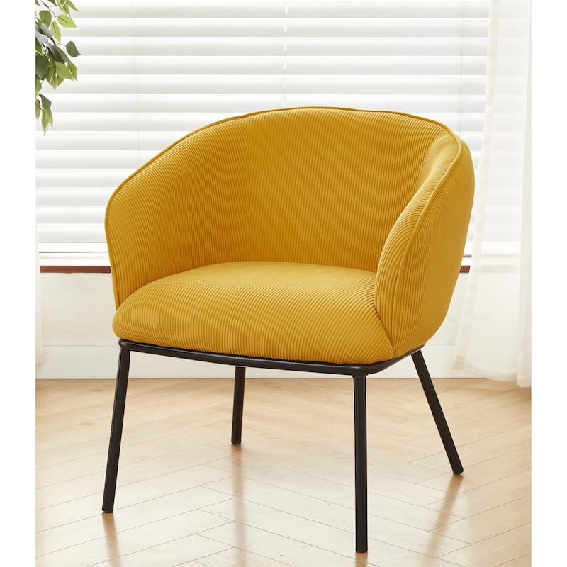 Mid Century Upholstered Black Leg Indoor Chair