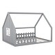 preview thumbnail 19 of 22, Toddler Full Playful Floor Bed wHouse-shaped Headboards Window Fence