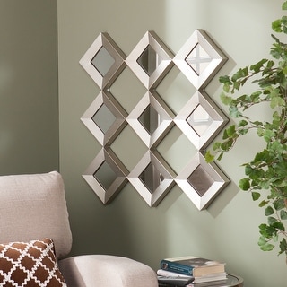 SEI Furniture Olivia Mirrored Squares Wall Sculptu