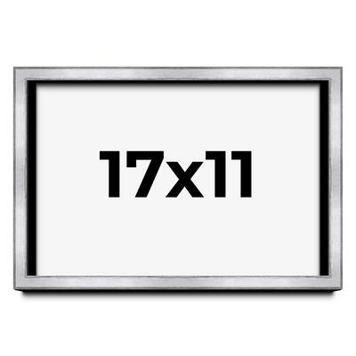 17x11 Shadow Box Frame Silver | 1.375 Inches Deep Real Wood