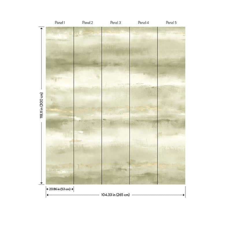 A-Street Prints Aveline Green Wall Mural