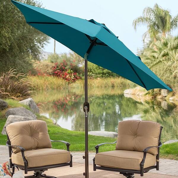 8 person patio dining set with umbrella Outsunny 8 Piece Patio Dining Set with Table Umbrella, 6 Folding Chairs and  Rectangle Dining Table