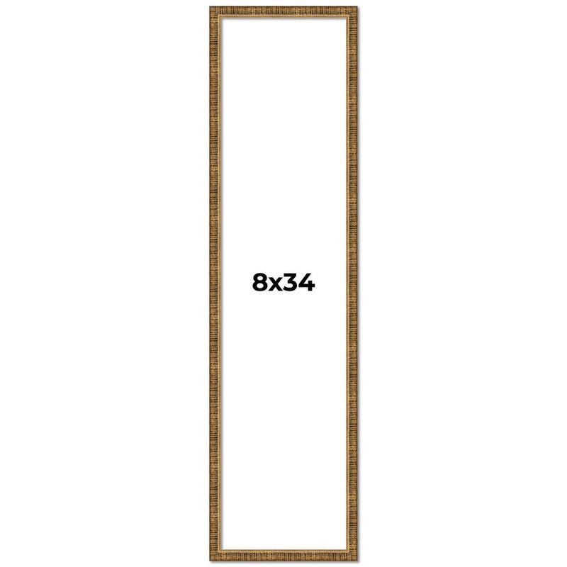 8x34 Frame Gold Solid Wood Picture Frame - Complete Modern Photo Frame