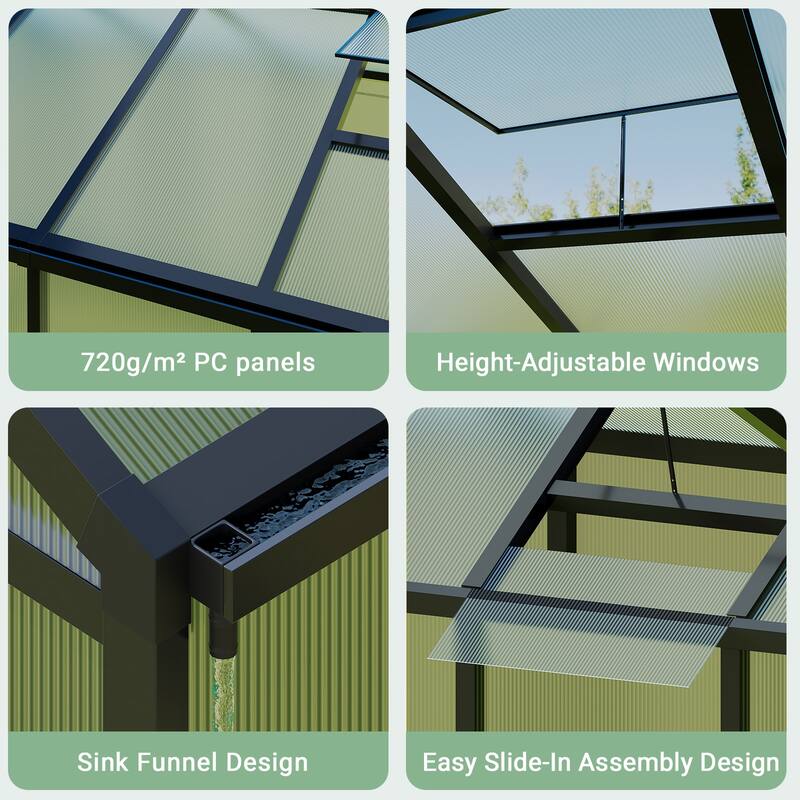 8x12 Ft Greenhouse for Outdoors,Large Walk-in Greenhouse