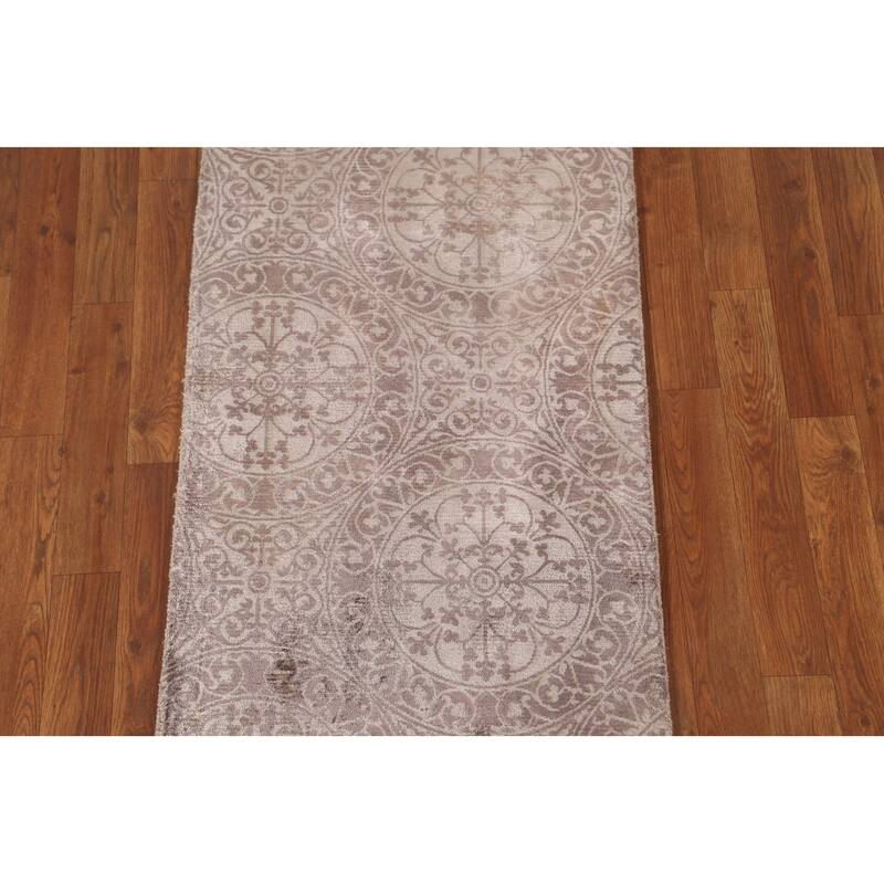 All-Over Geometric Modern Indian Accent Rug Handmade Wool Carpet - 2'0"x 3'9"